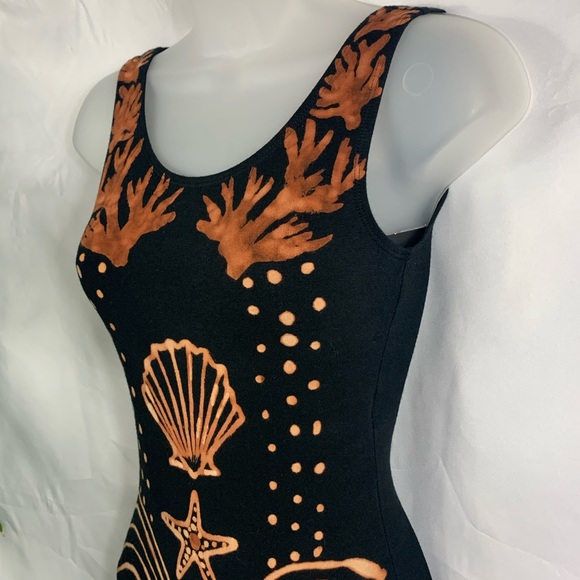 ANNA SUI Leotard BodySuit Small Waves Brass Arrow - Picture 5 of 13